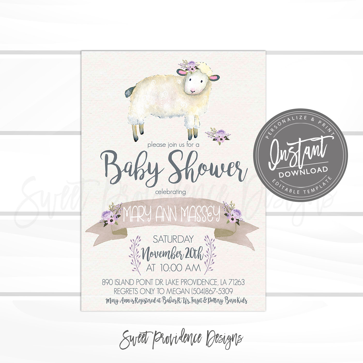 lamb baby shower