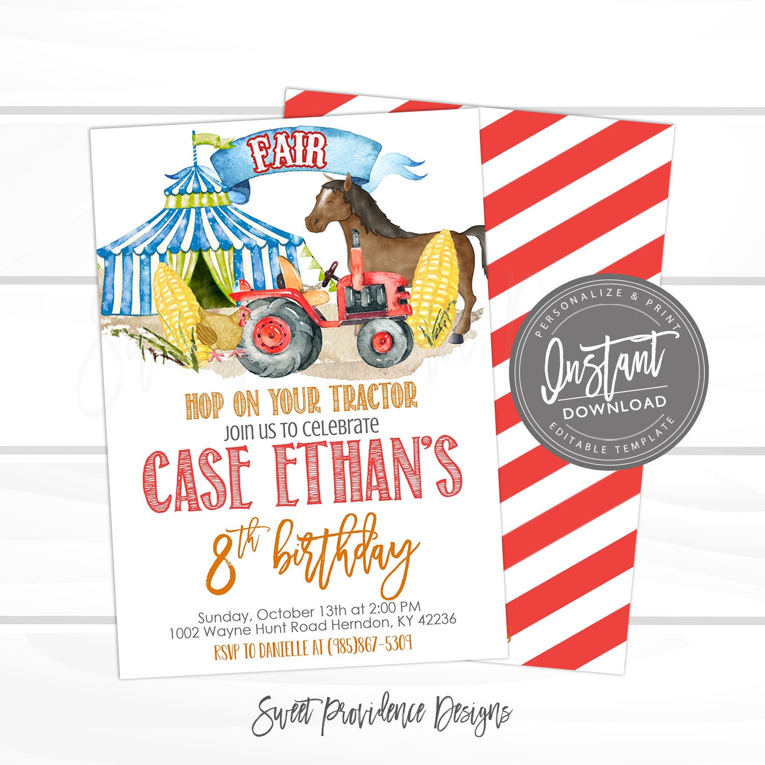 Fair Birthday Invitation – Sweet Providence Designs