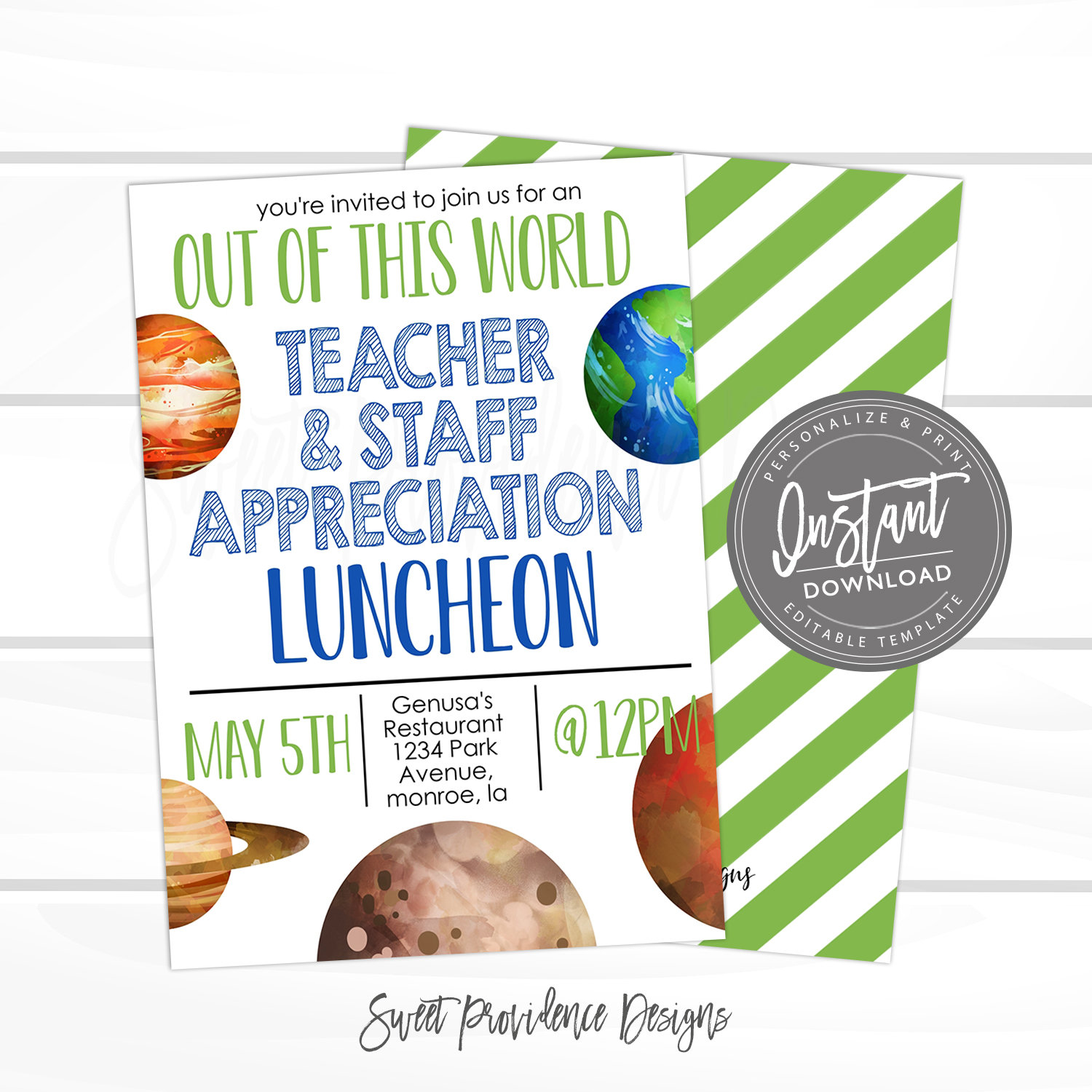 Teacher Appreciation Luncheon Invitation – Sweet Providence Designs