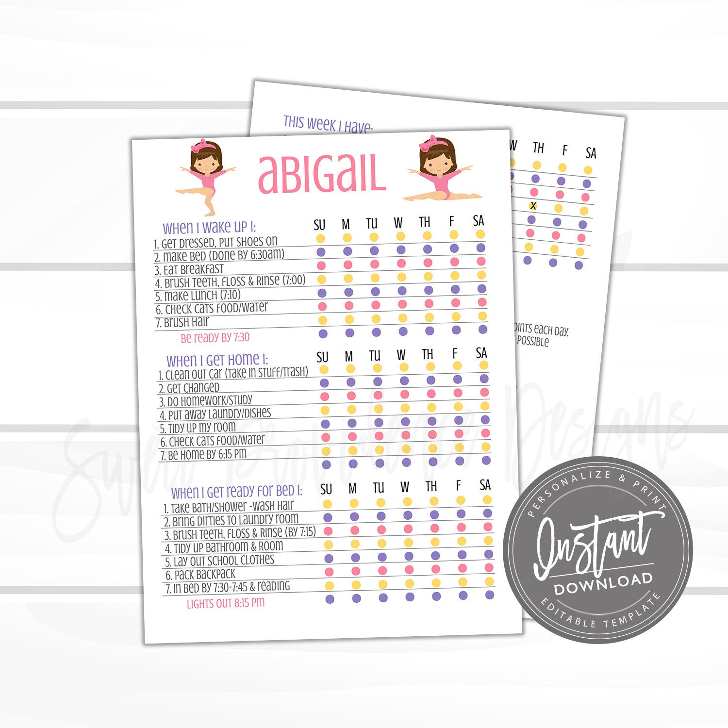 Editable Kids Checklist – Sweet Providence Designs